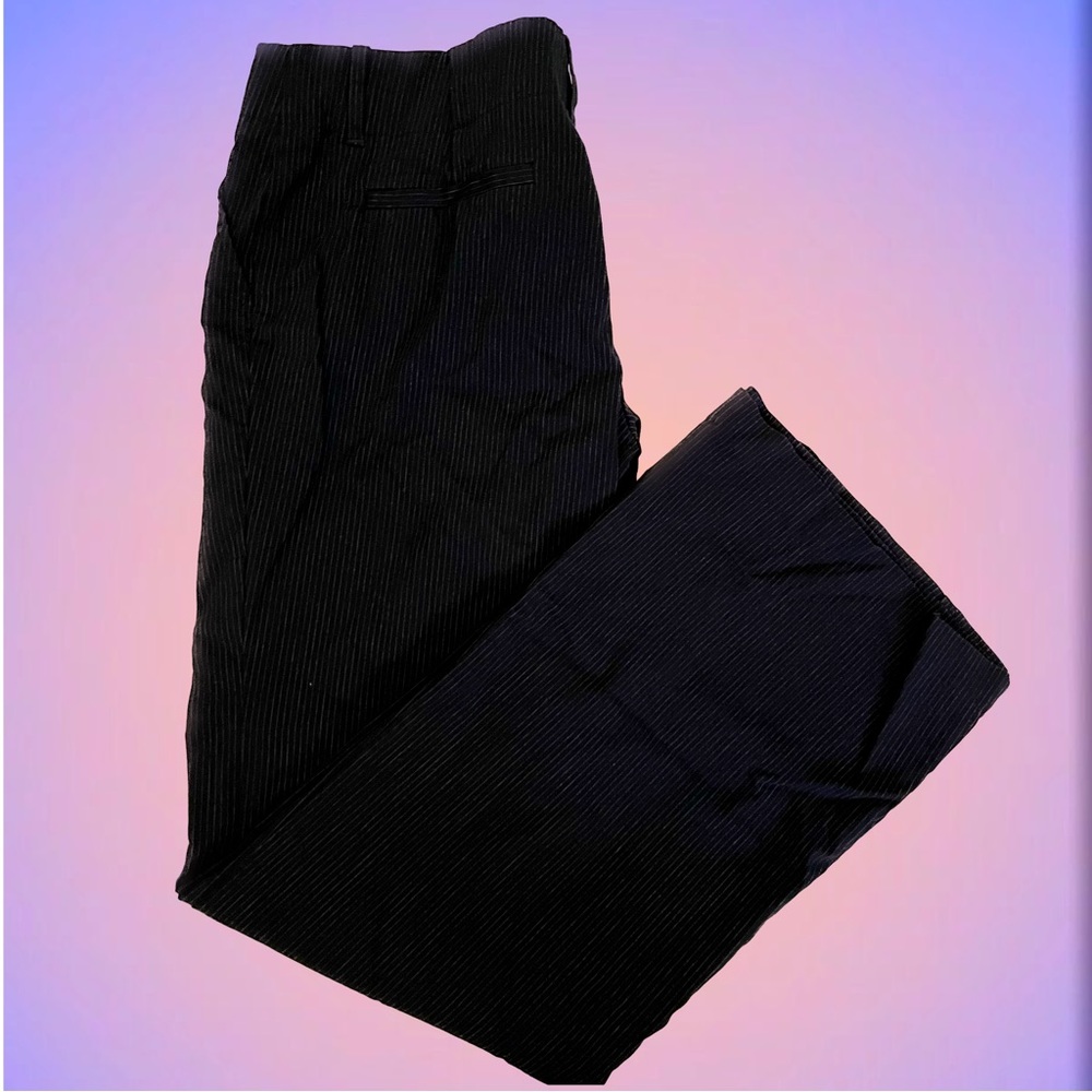 Low-Rise Black Pinstripe Pants (size 6)